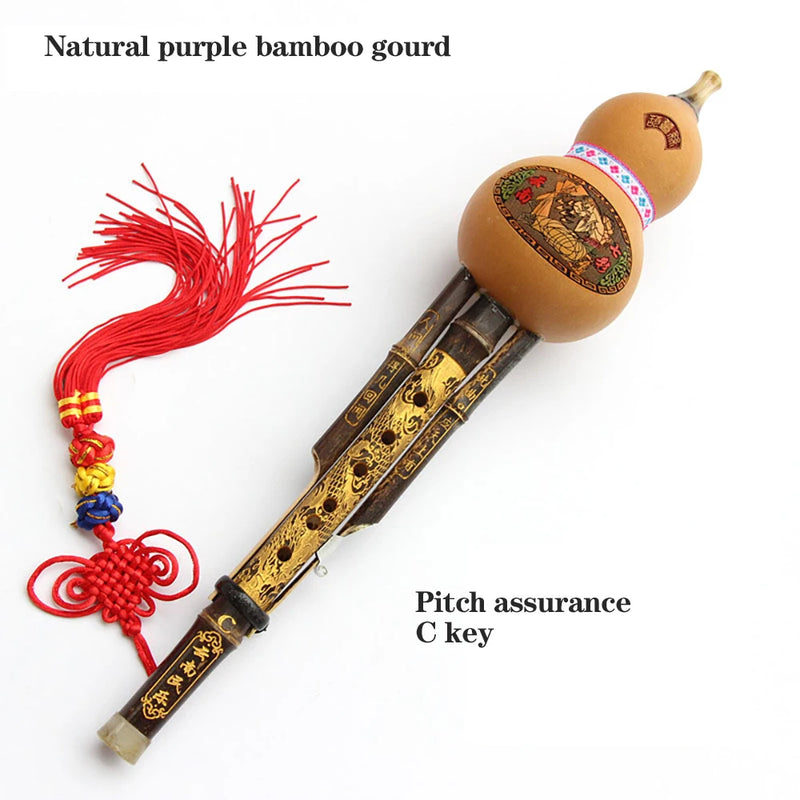 Chinese Handmade Hulusi Ethnic Beginner'S Musical Instrument Seven-Hole Cucurbit C Tune Lower B Tune For Beginner Music Lovers