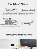 40CM Large Wingspan RC Glider Plane Fixed Wing Lightweight EPP Foam Throw To Flying Airplane RTF Model Kids and Adult Toys Gifts