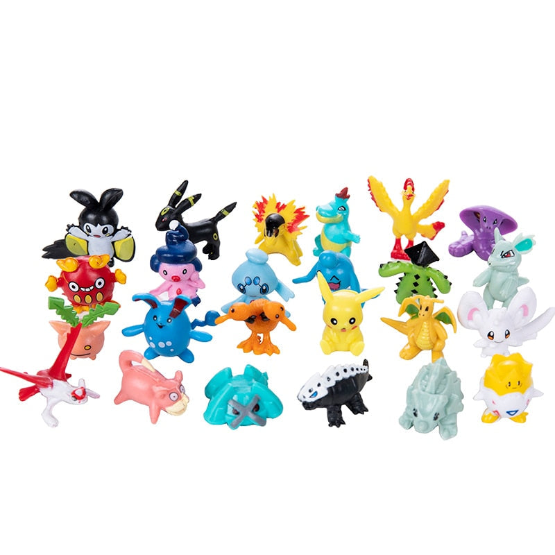 24-144Pcs Pokemon Figures Model In Bulk Of Different Styles Kawaii Dolls As Toys Or Birthday Gift For Kids