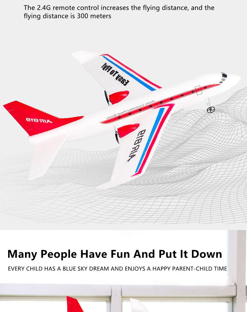 40CM Large Wingspan RC Glider Plane Fixed Wing Lightweight EPP Foam Throw To Flying Airplane RTF Model Kids and Adult Toys Gifts