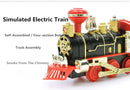 Classic Electric Steam Smoke Remote Control Track Train With Light Simulation Train Sound independent Assembly Toys for children