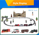 Classic Electric Steam Smoke Remote Control Track Train With Light Simulation Train Sound independent Assembly Toys for children