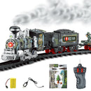 Classic Electric Steam Smoke Remote Control Track Train With Light Simulation Train Sound independent Assembly Toys for children