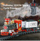 Classic Electric Steam Smoke Remote Control Track Train With Light Simulation Train Sound independent Assembly Toys for children