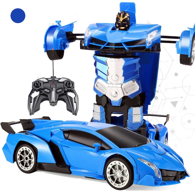 Children boy remote control toy car, robot car two-in-one 2.4G Transformers car, usb charging, electric remote control car,