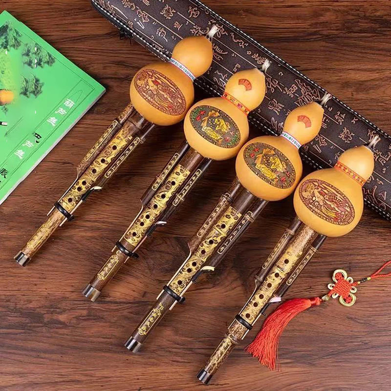 Chinese Handmade Hulusi Ethnic Beginner'S Musical Instrument Seven-Hole Cucurbit C Tune Lower B Tune For Beginner Music Lovers