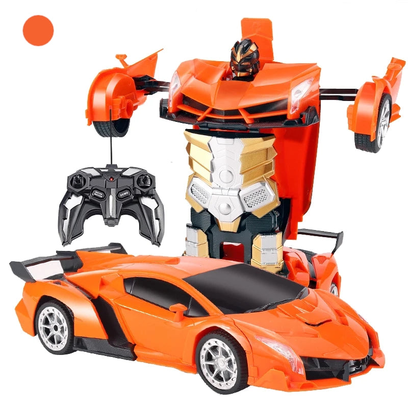 Children boy remote control toy car, robot car two-in-one 2.4G Transformers car, usb charging, electric remote control car,