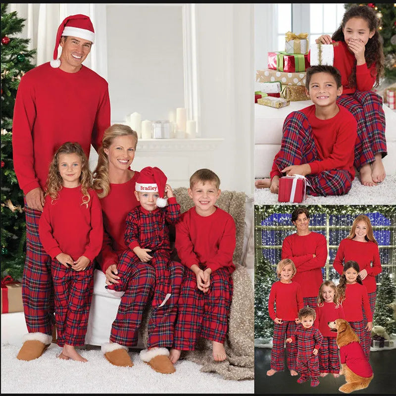 Family Christmas Pajamas Set Xmas Pjs Matching Pyjamas Adult Woman Kids Sleepwear Outfits Dad Mom And Daughter Son Clothes Set