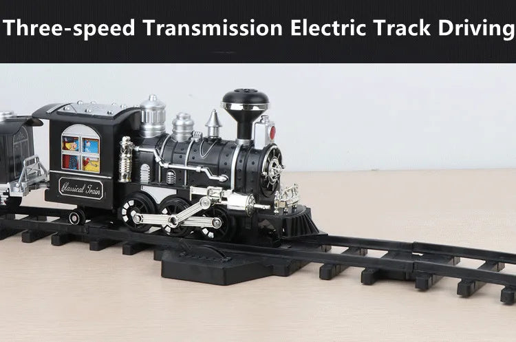 High Simulation Water Spray Smoking 2.4G RC Steam Train 204CM Track Railway DIY Assembly Electric Track Programm Classical Train