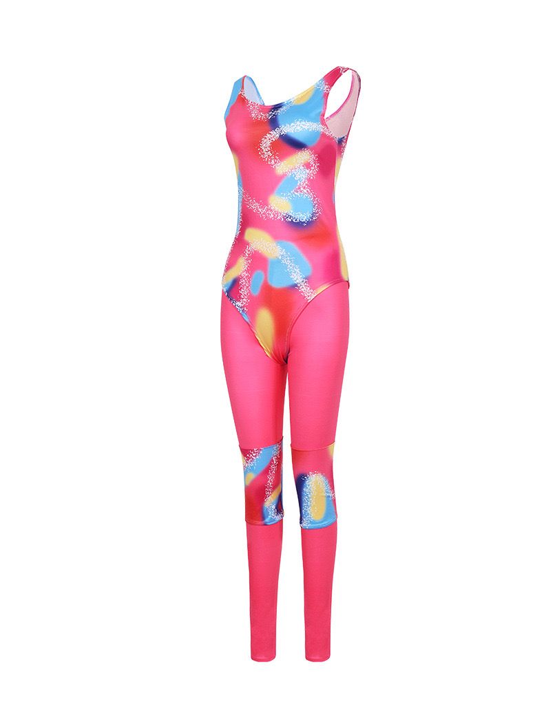 Margot Robbie Retro Sports Barbie Bodysuit Jumpsuit Cosplay Halloween Costume