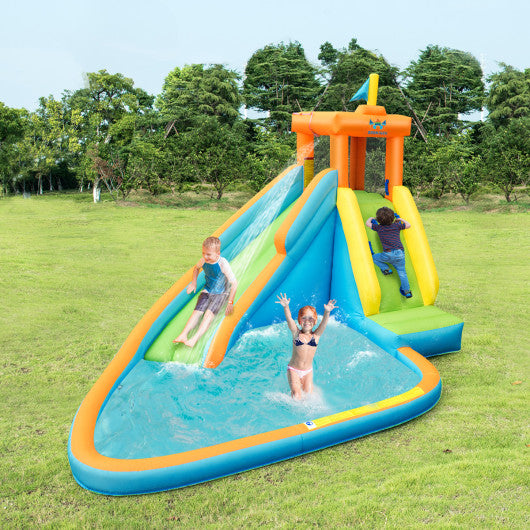 Inflatable Water Slide Kids Bounce House with 750W Blower