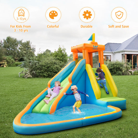 Inflatable Water Slide Kids Bounce House with 750W Blower