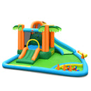 7-in-1 Inflatable Water Slide Park with Trampoline Climbing and 750W Blower