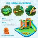 7-in-1 Inflatable Water Slide Park with Trampoline Climbing and 750W Blower