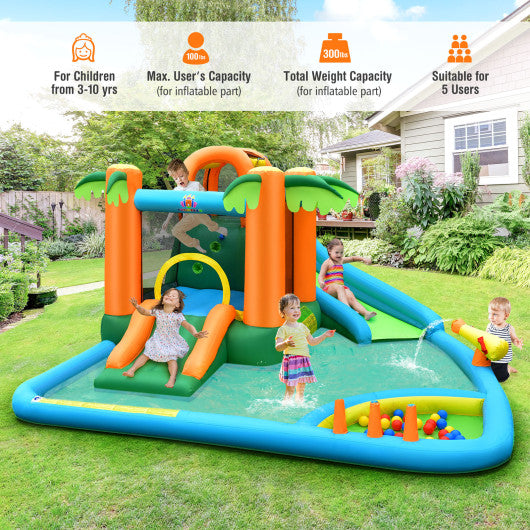 Inflatable Water Slide Park with Upgraded Handrail without Blower