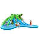 7-in-1 Inflatable Bounce House with Splashing Pool without Blower