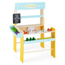 Kid's Pretend Play Grocery Store with Cash Register and Blackboard-Blue