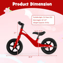 Kids Balance Bike With Adjustable Seat And Rotatable Handlebar - Red