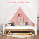 Kid's Play Tent with Washable Cotton Mat and Flag Banner-Pink