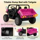 Kids Electric Dump Truck Ride On – 2-Seater Construction Vehicle with Realistic Dump Bed & Shovel