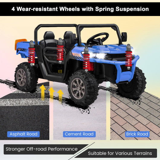 2-Seater Kids Ride On Dump Truck with Dump Bed and Shovel