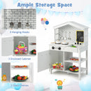 Kids Wooden Kitchen Play Set with Storage Shelves and Accessories-White