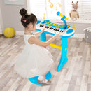 31-Key Kids Piano Keyboard Toy with Microphone and Multiple Sounds for Age 3+-Blue