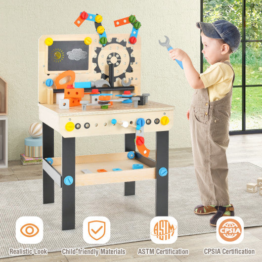 Pretend Play Workbench with Tools Set and Realistic Accessories