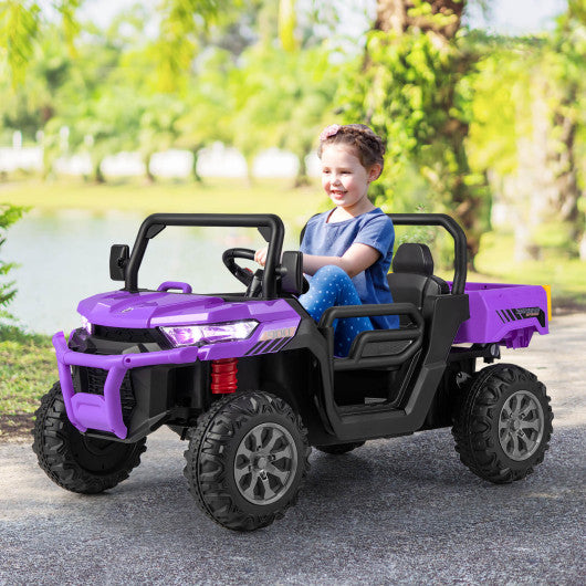 2-Seater Kids Ride On Dump Truck with Dump Bed and Shovel