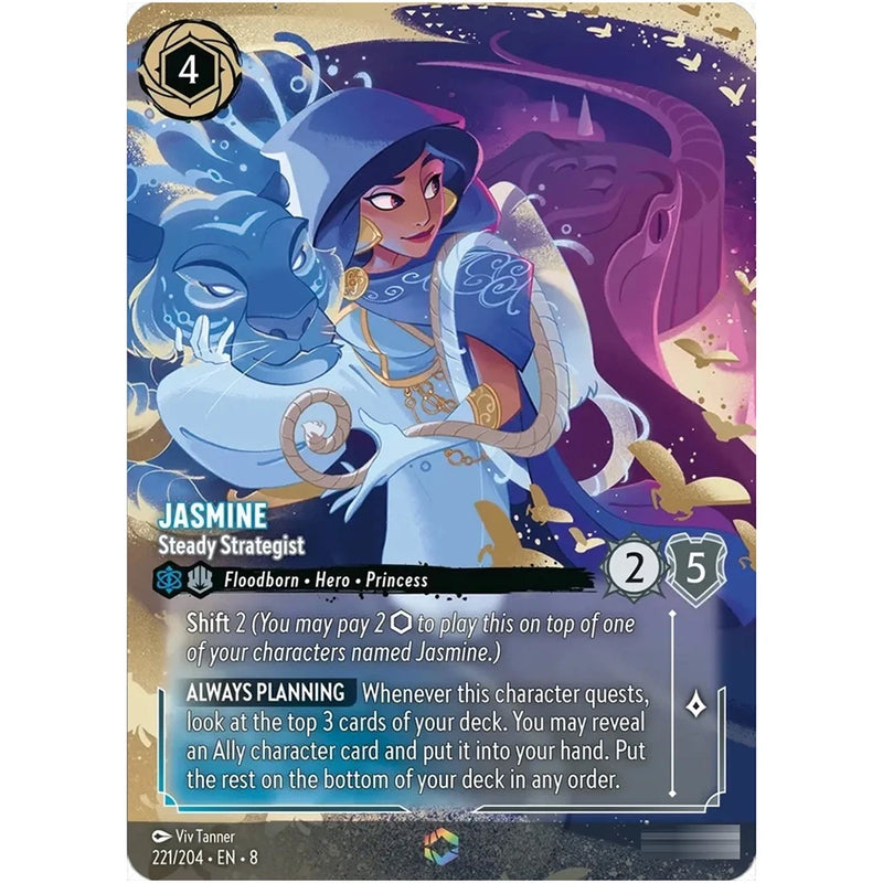 Rare Lorcana Enchanted Proxy Card – Reign of Jafar Chapter 8 TCG Featuring Stitch, Jasmine & Lady