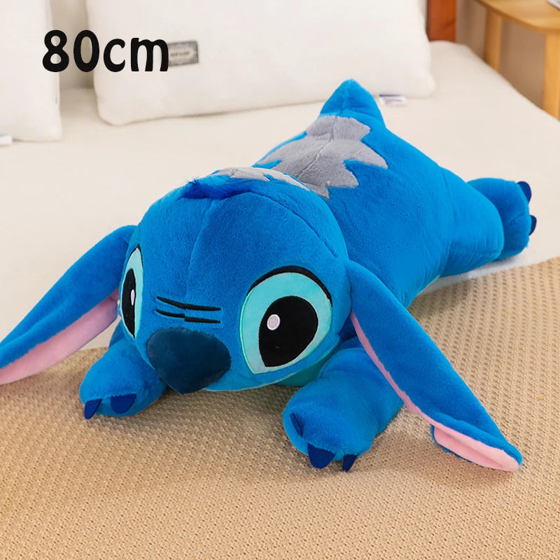 Disney Lilo and Stitch Plush Toys Prone Cute 55/80cm Like An Angel Soft Toy Gift for Children