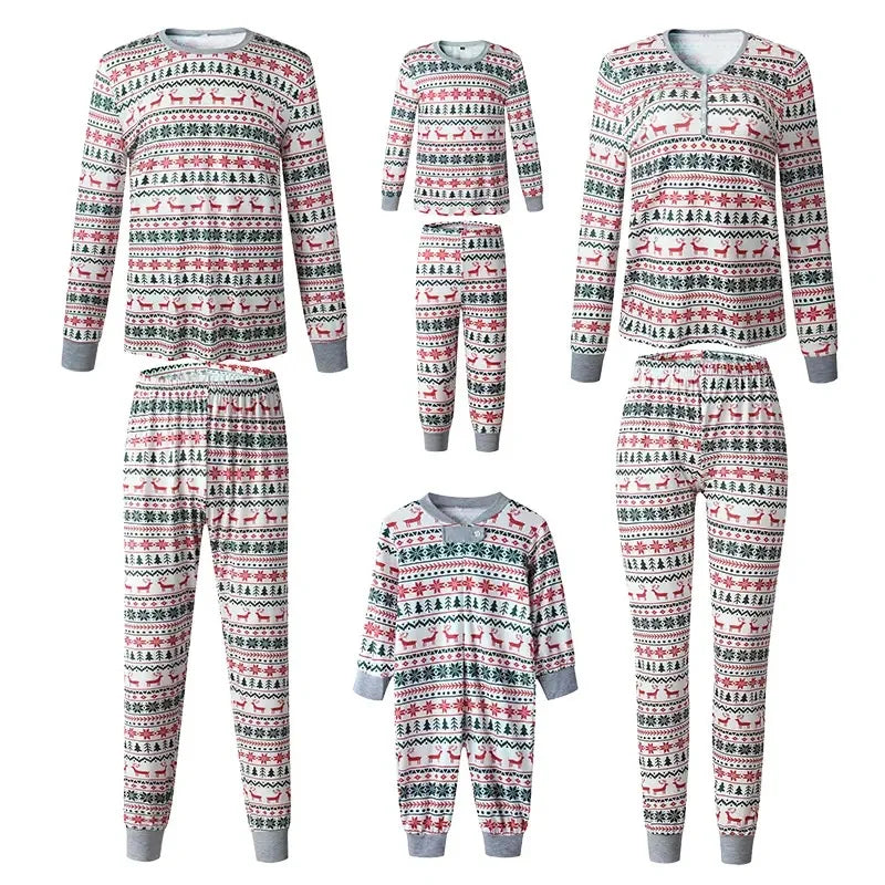 Christmas Pajamas Family Matching Outfits Set Adult Kids Xmas Nightwear Pyjamas Father Son Mother And Daughter Sleepwear Suit