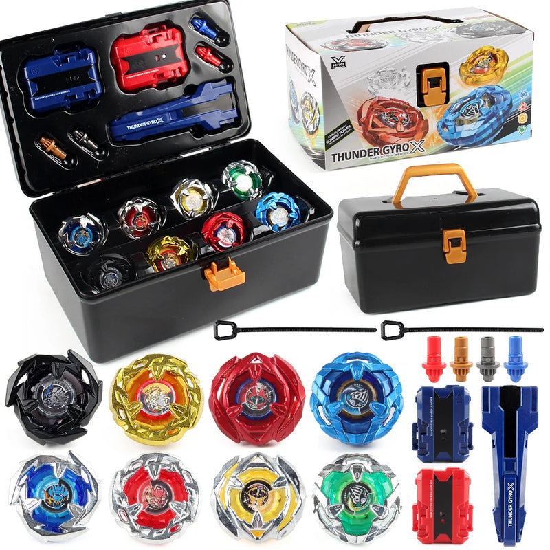 Bey X Battle Tops Spinning Toy Kit Gyro Metal with Launchers Organize Box Set Gift