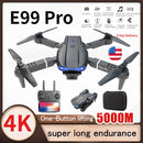 RC Drone E99 Pro Foldable 4K HD Dual Camera Quadcopter Aerial Photography Optical Flow Positioning Altitude Hold Toys Gift