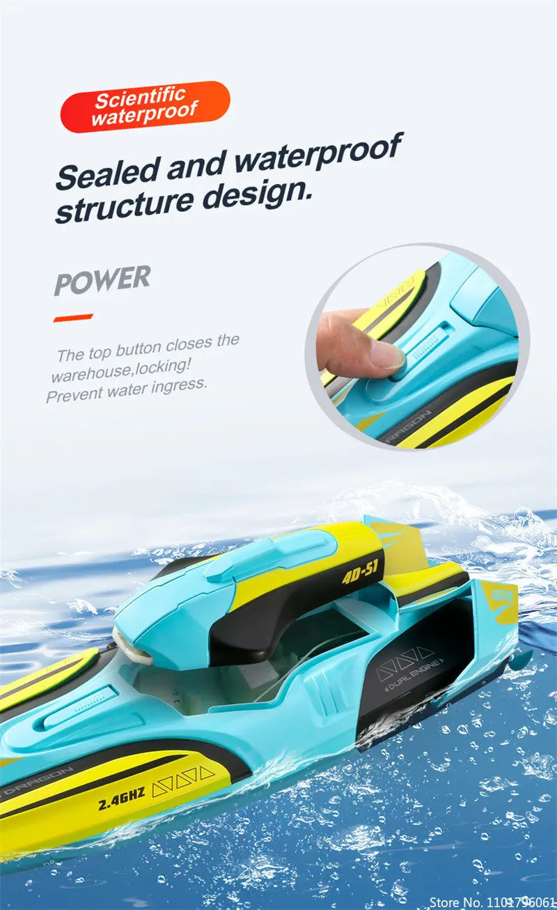 35KM/H RC High Speed Racing Boat Speedboat Remote Control Ship Water Game for Kids Boy Toys Children Gift Remote Control Boat