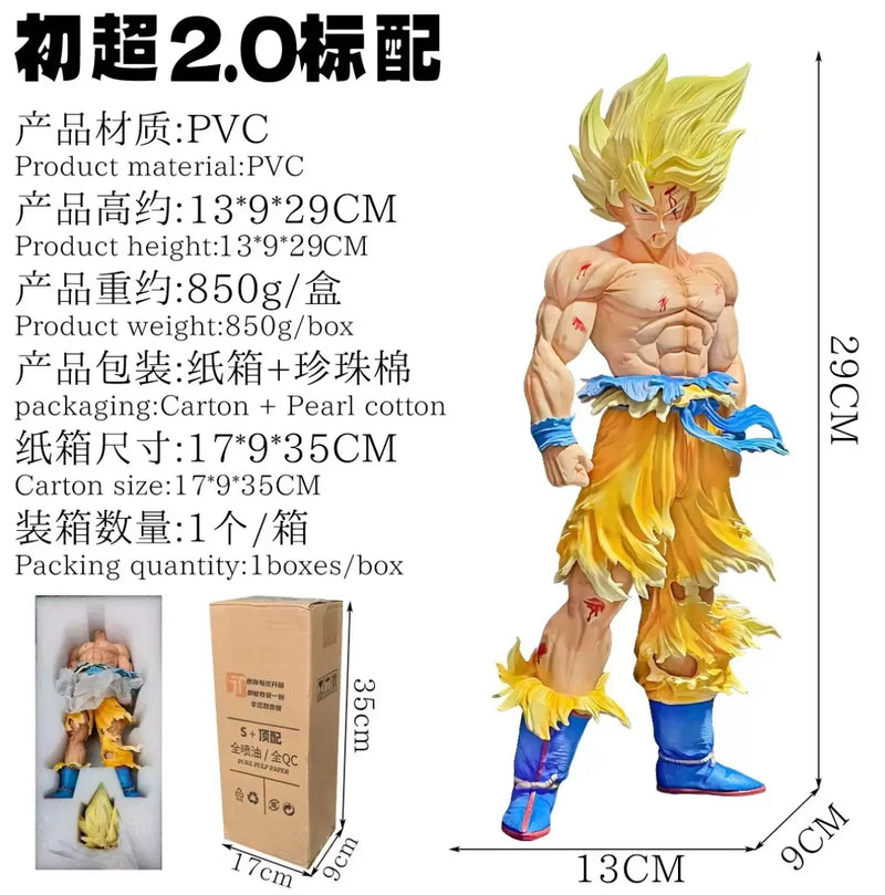 Action Figure Toy of Dragon Ball Z Super Saiyan Goku with LED Light Base Collectible and Gift Model