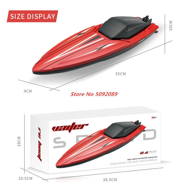 35CM Large RC Racing Boat Radio Control SpeedBoat 30Mins Driving RC Ship Boat Waterproof Toy Summer Water Boy Kid Gifts RC Toys