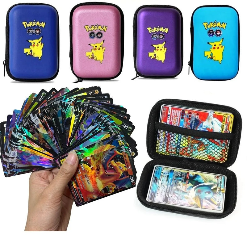 Pokemon Pikachu Game Cards 60 Capacity Cards Holder Album Hard Case Card Holder Book Holder Earphone Storage Box Christmas Gifts