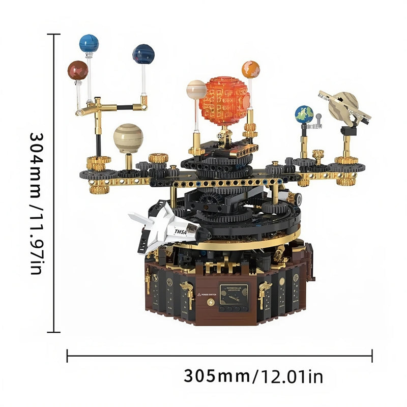 STEM Electric Solar System Rotating Universe Light Building Blocks Sun Earth Model Space Science Education DIY Kid Toy