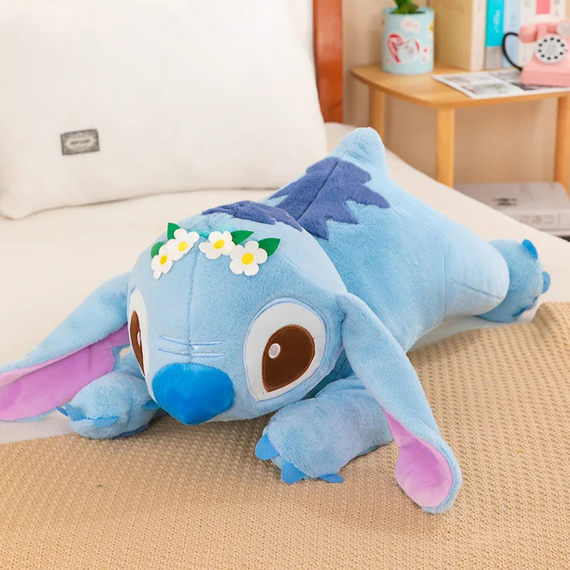 Disney Lilo and Stitch Plush Toys Prone Cute 55/80cm Like An Angel Soft Toy Gift for Children