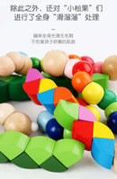 Wooden Smooth Blocks Caterpillar Toys Cartoon Colorful Twisted Insect Crocodile Block Ability Game Baby Fingers Exercise Gadget