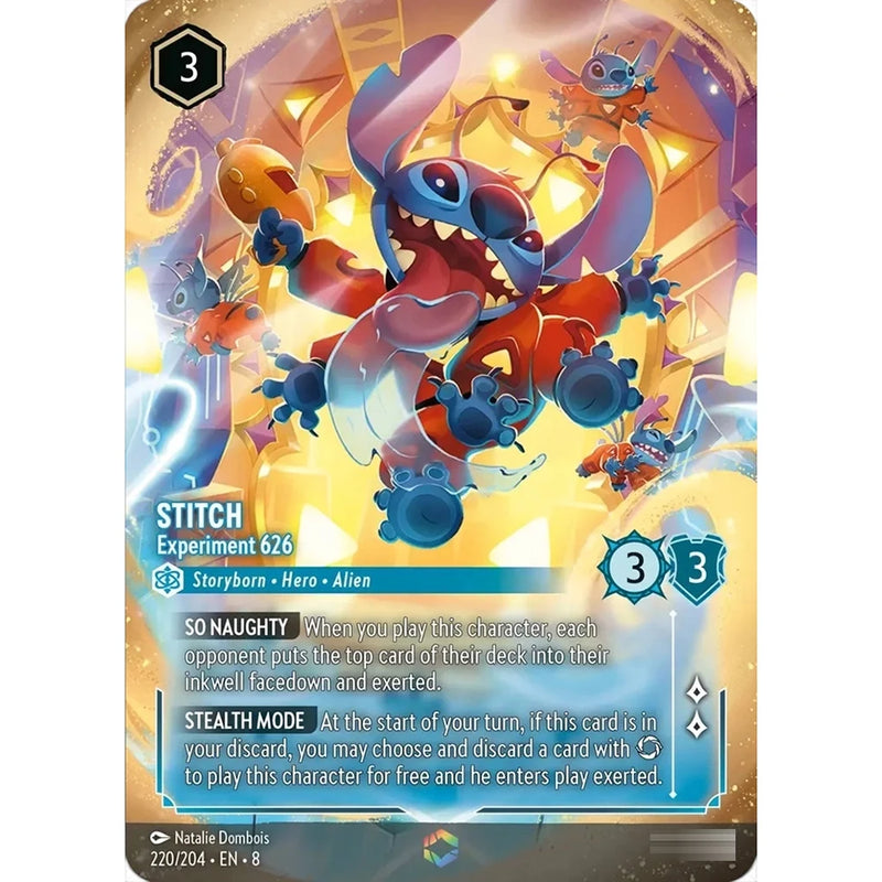 Rare Lorcana Enchanted Proxy Card – Reign of Jafar Chapter 8 TCG Featuring Stitch, Jasmine & Lady