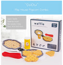 Wooden Children  Play House Toy Simulation Real Life Popcorn Sales Cart Cash Register Toys for boy girl birthday gifts Waffle