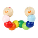 Wooden Smooth Blocks Caterpillar Toys Cartoon Colorful Twisted Insect Crocodile Block Ability Game Baby Fingers Exercise Gadget