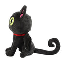 Halloween Black Cat Plush Toy of 28cm Lifelike Stuffed Animals Toy for Halloween Decorations