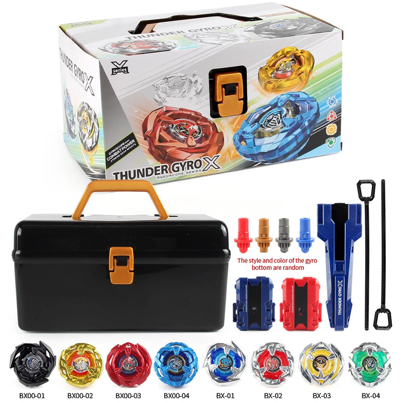 Bey X Battle Tops Spinning Toy Kit Gyro Metal with Launchers Organize Box Set Gift