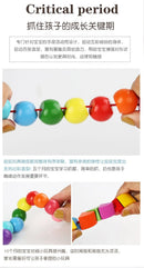 Wooden Smooth Blocks Caterpillar Toys Cartoon Colorful Twisted Insect Crocodile Block Ability Game Baby Fingers Exercise Gadget