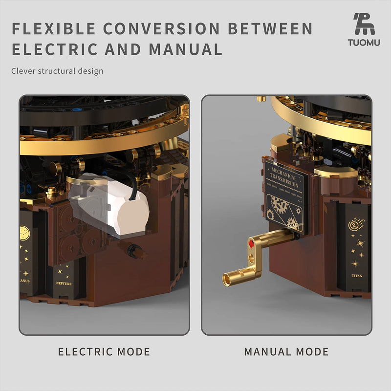 STEM Electric Solar System Rotating Universe Light Building Blocks Sun Earth Model Space Science Education DIY Kid Toy