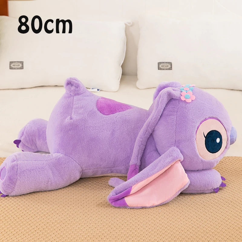 Disney Lilo and Stitch Plush Toys Prone Cute 55/80cm Like An Angel Soft Toy Gift for Children