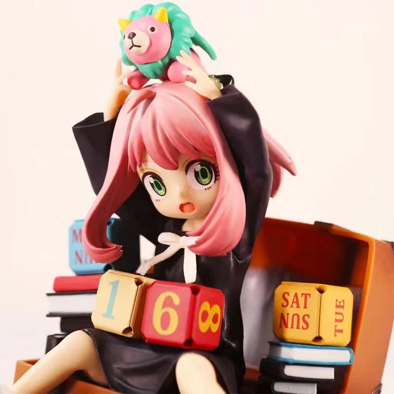 15cm Anime figure SPY FAMILY Anya Forger action figure perpetual calendar cute Anya Forger Figurine Collection Model Doll Toys